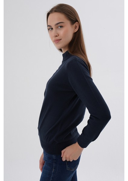 Kadın %100 Organik Pamuk Yarım Balıkçı Yaka Triko Kazak Örme Bluz TRIST-6104 indirimleri