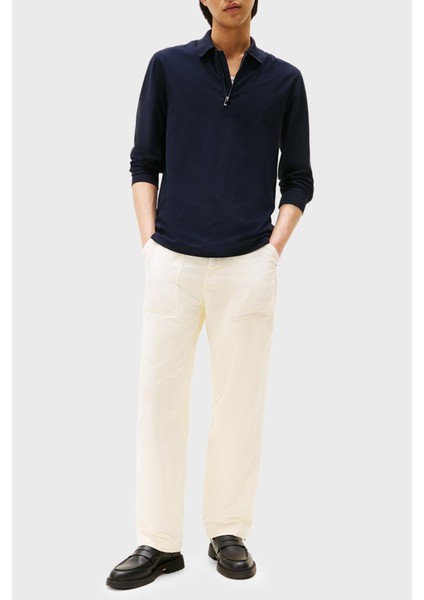 Pamuklu Regular Fit Yarım Fermuarlı Polo Yaka Sweat Erkek Polo Yaka Sweat MW0MW44244 Dw5 fiyatları