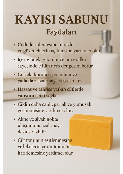 Kayısı Sabunu – Cilt Yenileyici & Aydınlatıcı Doğal El Yapımı Sabun 110G fırsatları
