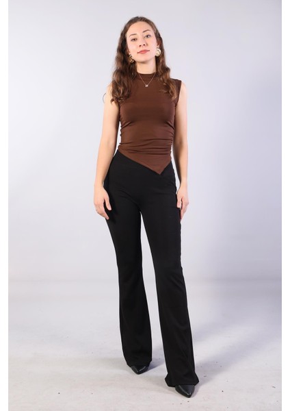 10642 Eteği Asimetrik Balıkçı Kolsuz Bluz modelleri