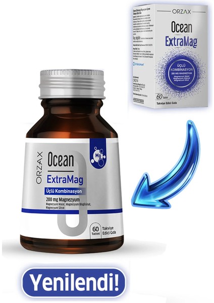 Ocean ExtraMag Üçlü Magnezyum Kombinasyonu 60 Tablet