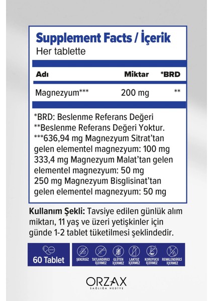Ocean ExtraMag Üçlü Magnezyum Kombinasyonu 60 Tablet fiyatları