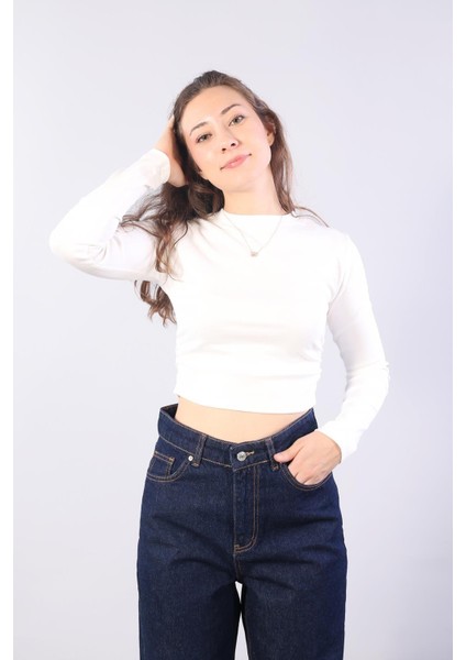 10723 Yanlardan Büzgülü O Yaka Bluz