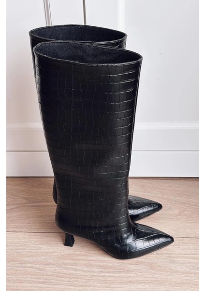 Gwen Desenli Kadın Çizme Siyah modelleri