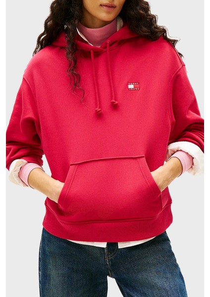 % 100 Pamuk Relaxed Fit Kapüşonlu Sweat Bayan Sweat DW0DW19414 Xjp