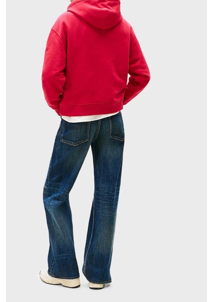 % 100 Pamuk Relaxed Fit Kapüşonlu Sweat Bayan Sweat DW0DW19414 Xjp modelleri