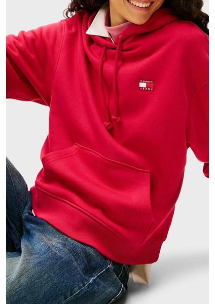 % 100 Pamuk Relaxed Fit Kapüşonlu Sweat Bayan Sweat DW0DW19414 Xjp fırsatları