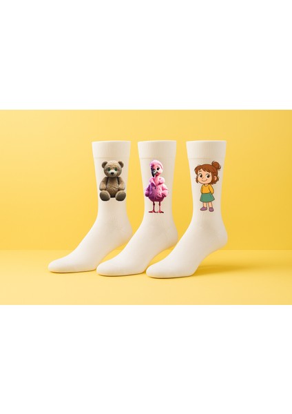 3'lü Paket Avantajı, Kişiye Özel Fotoğraf Baskılı Çorap | Unisex Tasarım | Hediye Seçeneği