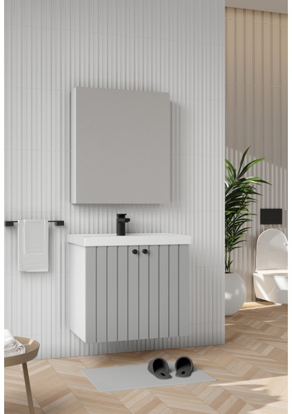 Paris 65 cm Kül Gri Banyo Dolabı