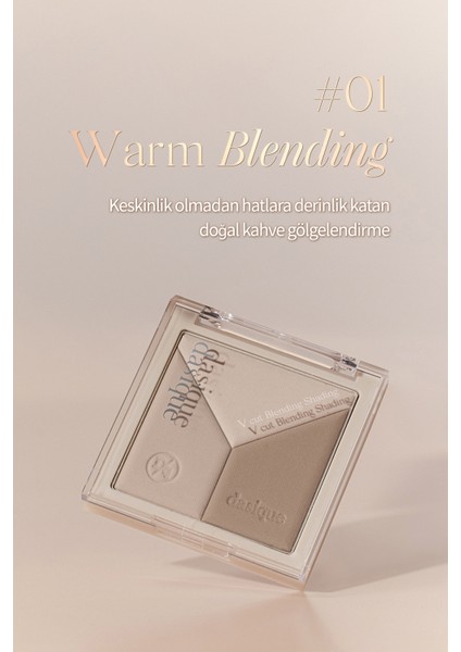 Doğal Gölgelendirme Sunan 3'lü Kontür Paleti Dasıque V Cut Blending Shading (#01 Warm Blending)