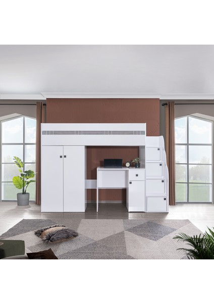 White Ranza Dolap Çalışma Masası