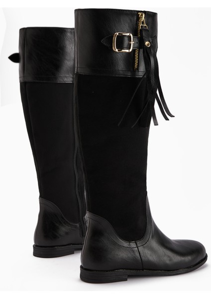 Galia Siyah Süet Tokalı Kadın Çizme indirimleri