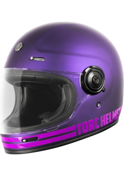 T-1 Newport Cali Iridecent Kapalı Motosiklet Kaskı Mor