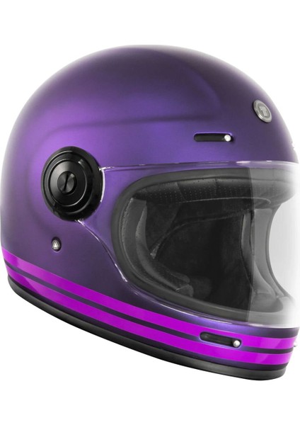 T-1 Newport Cali Iridecent Kapalı Motosiklet Kaskı Mor fırsatları