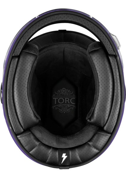 T-1 Newport Cali Iridecent Kapalı Motosiklet Kaskı Mor indirimleri