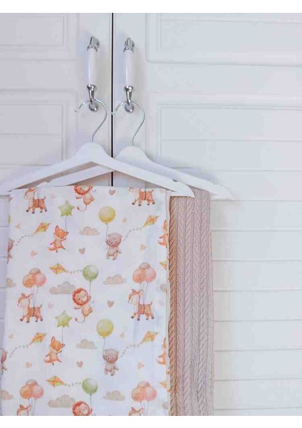 Balonlu Hayvan Figürlü Safari Müslin Battaniye Seti indirimleri