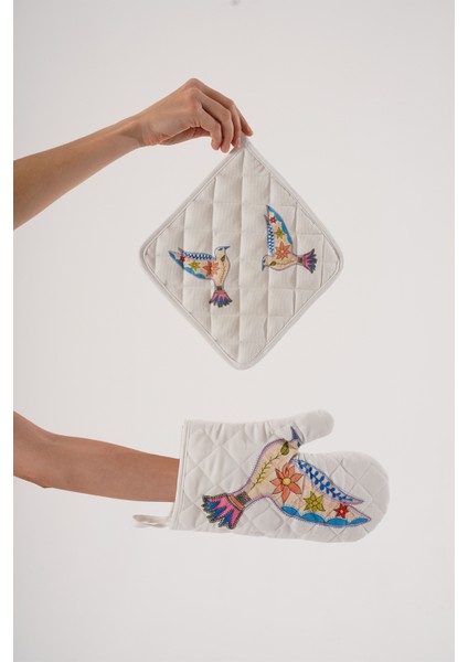 Kuş Desenli Eldiven Tutaç modelleri