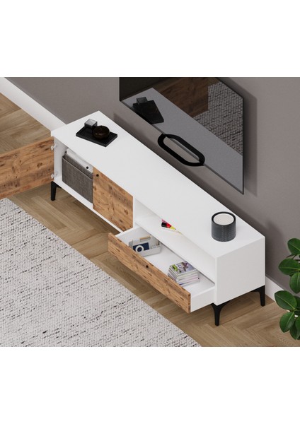 Nova&odıon Orta Sehpa ve Tv Ünitesi Ceviz&beyaz Afm 162