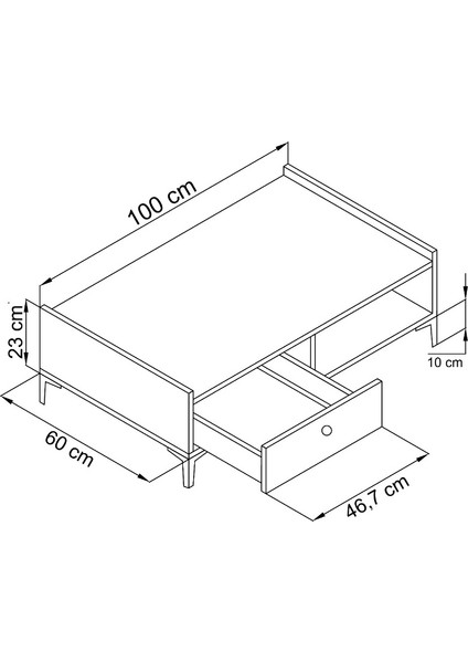Nova&odıon Orta Sehpa ve Tv Ünitesi Ceviz&beyaz Afm 162