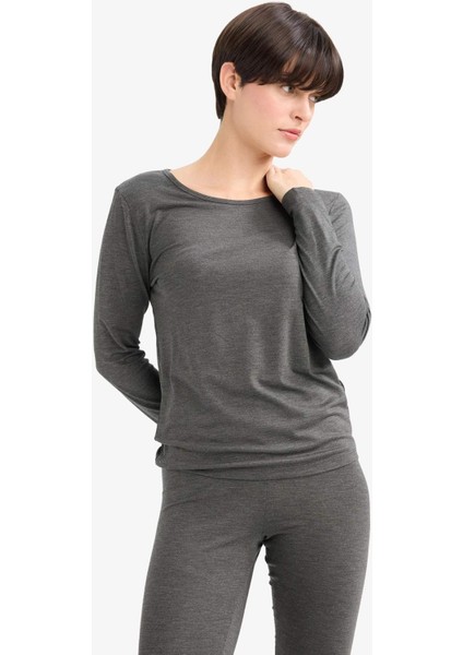 Bisiklet Yaka Uzun Kollu Üst-Fall In LOVE F5032AX25WN modelleri