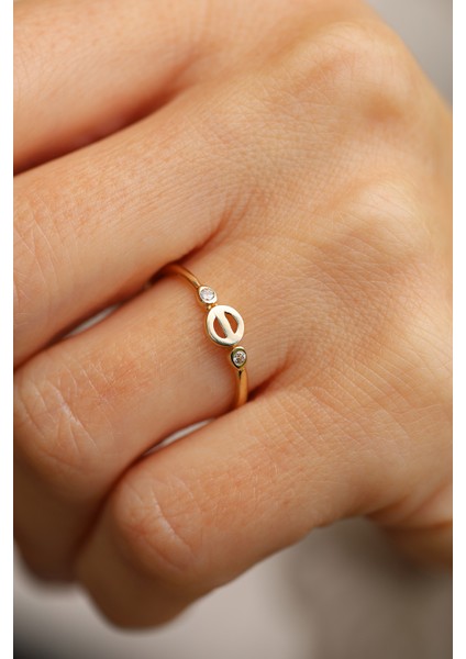 14 Ayar Altın Taşlı Küçük Vida Obje Yüzük fiyatları