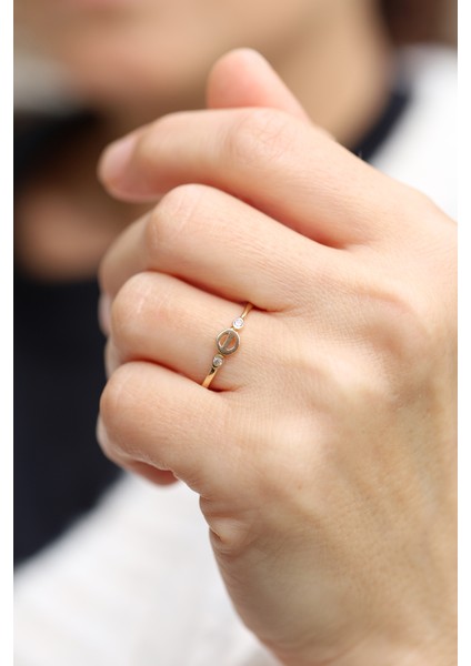 14 Ayar Altın Taşlı Küçük Vida Obje Yüzük indirimleri