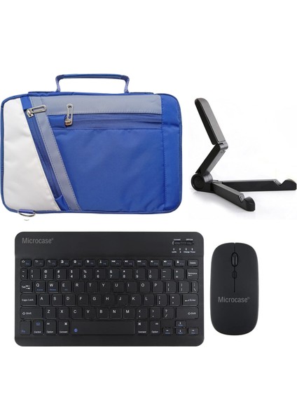 Samsung Galaxy Tab S10 Lite Tablet Uyumlu Tablet Çanta+Türkçe Bluetooth Klavye +Mouse+ Standı AL4383 Lacivert