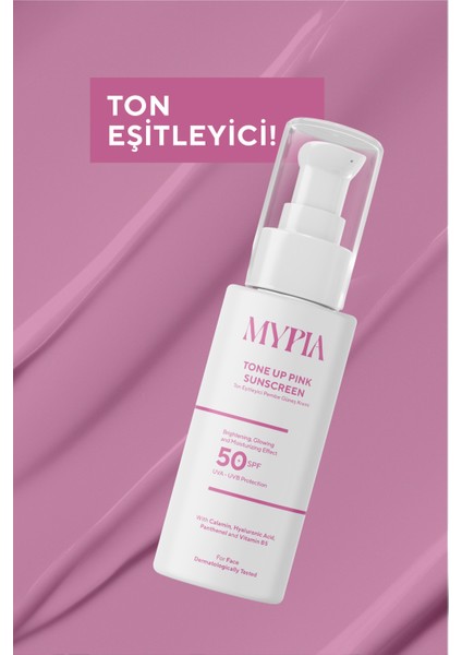 Leke Karşıtı Ton Eşitleyici Spf 50+ Glutatyon & Hyaluronik Asit Etkili Pembe Renkli Güneş Kremi 50ML indirimleri