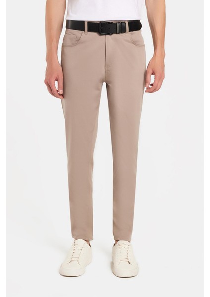 Erkek Regular Fit Rahat Kesim Kanvas taş Pantolon