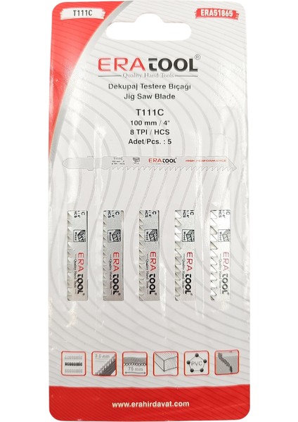 Fixonic Eratool ERA51865 T111C Şap Dekupaj Testere Bıçağı (5'li Paket)