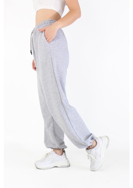 3056 Paça Büzgülü Nakışsız Eşofman Altı