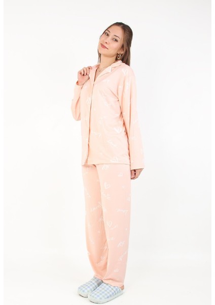 3302 Milan Soft Gömlek Yaka Uzun Kol Uzun Alt Pijama Takımı