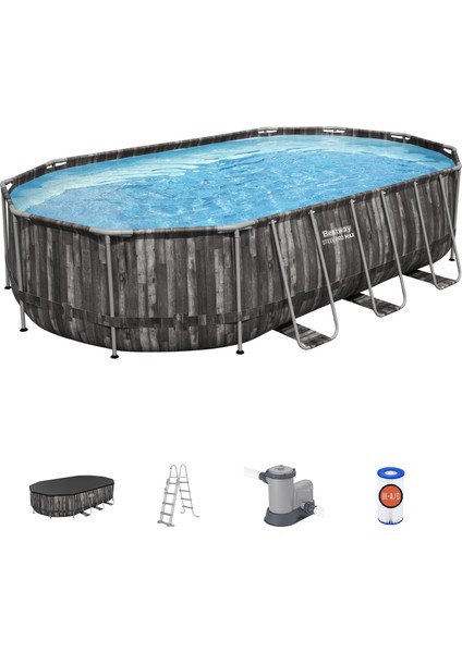 ® 5611R Power Steel™ Prefabrik Yer Üstü Havuz Seti 6,10M x 3,66 M x 1,22 M indirimleri