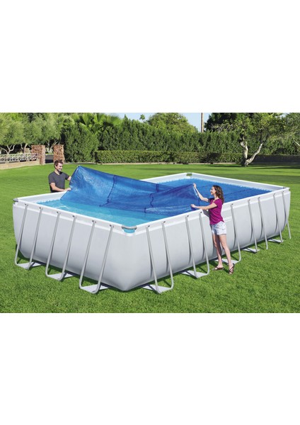 ® 58228 Güneş Isıtmalı Dikdörtgen Havuz Örtüsü - 6,40 M x 7,32 M Yerüstü Havuzlar Için modelleri