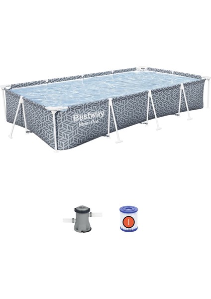 561FV Steel Pro® Dikdörtgen Prefabrik Yer Üstü Havuz Seti 3,66 M x 2,01 M x 66 cm indirimleri