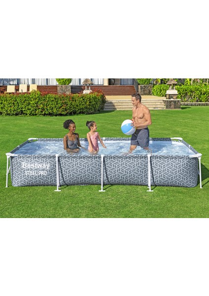 561FV Steel Pro® Dikdörtgen Prefabrik Yer Üstü Havuz Seti 3,66 M x 2,01 M x 66 cm