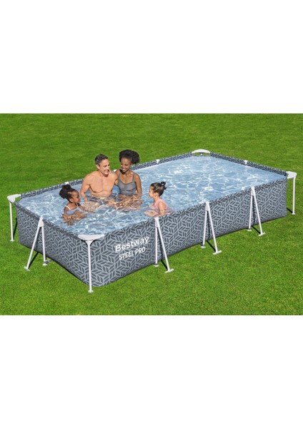 561FV Steel Pro® Dikdörtgen Prefabrik Yer Üstü Havuz Seti 3,66 M x 2,01 M x 66 cm