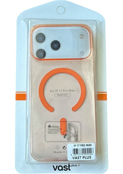 iPhone 17 Pro Max Uyumlu Turuncu Parlak Mika Premium Transparan Darbe Korumalı Magsafe Kılıf fiyatları