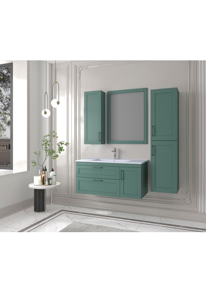 Beyoğlu 100 cm Beyoğlu Yeşil Banyo Dolabı