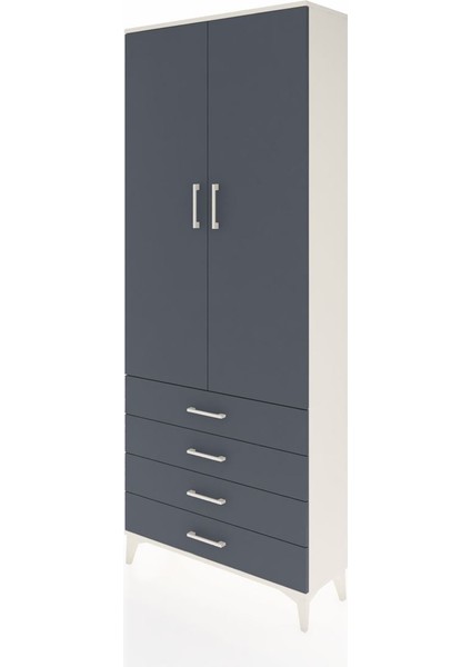 Arges Dolap 3 Raflı 4 Çekmeceli 2 Kapaklı 88X30X221 Aytaşı-Antrasit modelleri