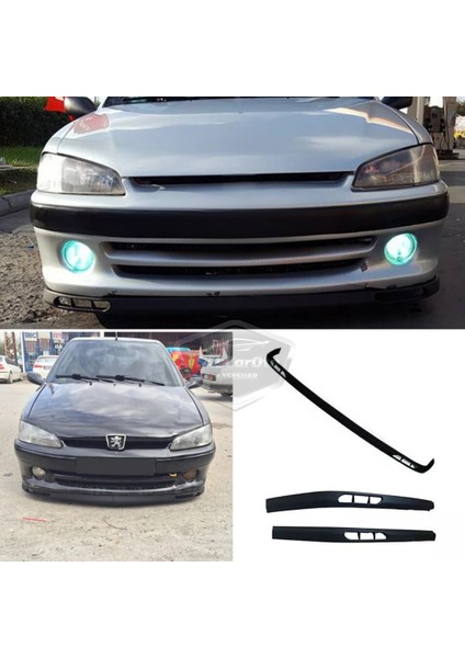 Peugeot 106 1991-2004 Uyumlu Üniversal Laguna Lip Esnek Ön Lip 2 Parça Tampon Altı Dil Karlık Ön Ek