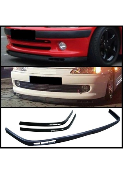 Peugeot 106 1991-2004 Uyumlu Üniversal Laguna Lip Esnek Ön Lip 2 Parça Tampon Altı Dil Karlık Ön Ek