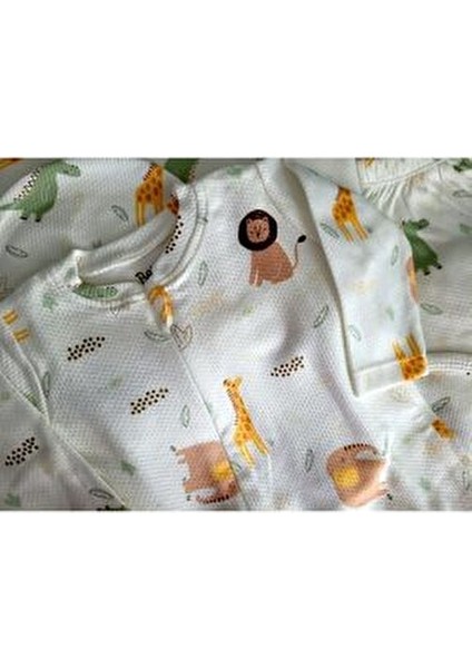 10'lu Erkek Bebek Hastane Çıkışı Zürafa Desenli Set Günlük Kullanım İçin İdeal