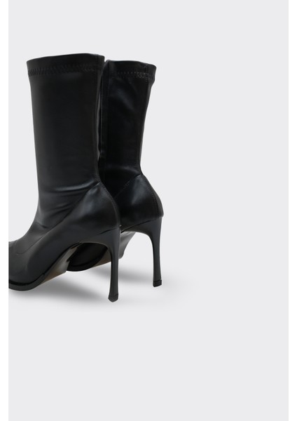 Saran Siyah Streç Topuklu Kadın Bot modelleri