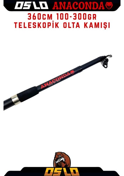 Okuma Aria 8000 360CM 100-300GR Oslo Anaconda Profesyonel Sazan Kıyı Olta Takımı Seti fırsatları