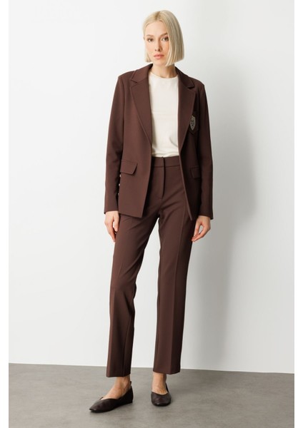 Beli Lastikli Bol Paça Pantolon Kahve 05035