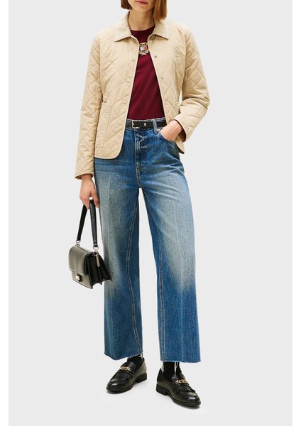 Kapitoneli Su Itici Slim Fit Düğmeli Ceket Bayan Ceket WW0WW47448 Rbv fiyatları