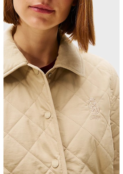 Kapitoneli Su Itici Slim Fit Düğmeli Ceket Bayan Ceket WW0WW47448 Rbv fırsatları