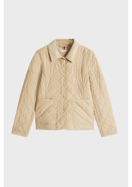 Kapitoneli Su Itici Slim Fit Düğmeli Ceket Bayan Ceket WW0WW47448 Rbv indirimleri