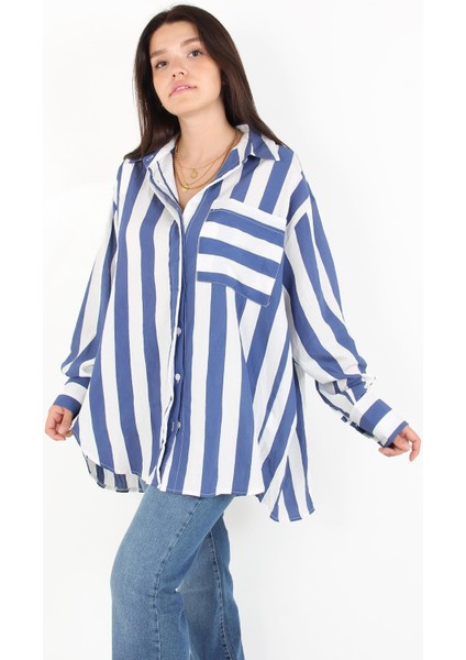 5513 Kalın Çizgili Cepli Gömlek indirimleri